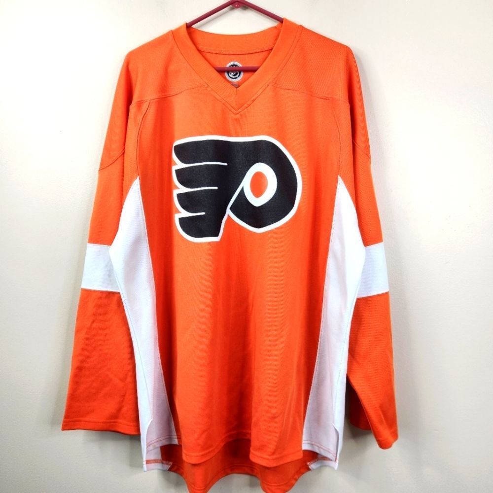 NHL Philadelphia Flyers Orange Long Sleeve Nameless Jersey XL